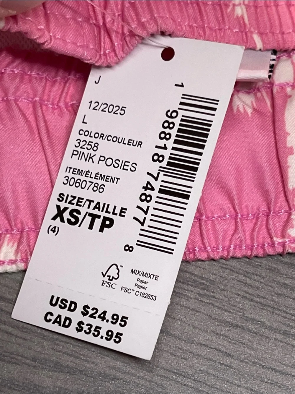 The Children’s Place Youth Swim Trunks • Size XS/TP (4) • Pink Posies (3258)